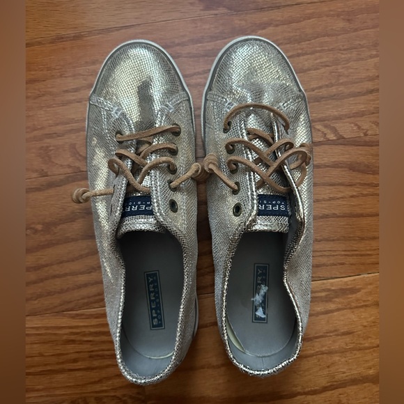 Sperry Seacoast Metallic Python Embossed Sneaker - Picture 1 of 7